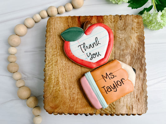 Personalized Apple/Pencil Set